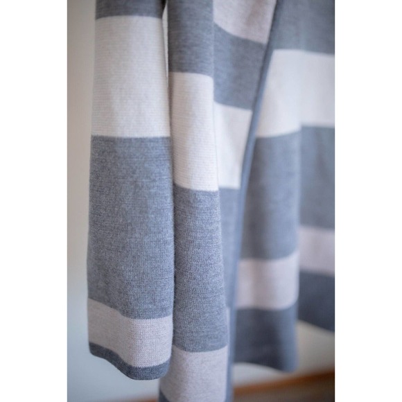 Talbots 100% Merino Wool Duster Cardigan Open Front Color Block Gray SZ M - Picture 5 of 11